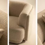 ليكسا كنب قماش كتان بيج 4 مقاعد عرض 270 سم وودي