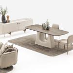 مونجي طاولة طعام 240 سم بدون كراسي وودي