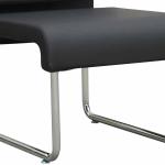 ديمي كرسي أسترخاء جلد أسود وودي