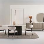 بيليز كرسي قماش بيج وودي