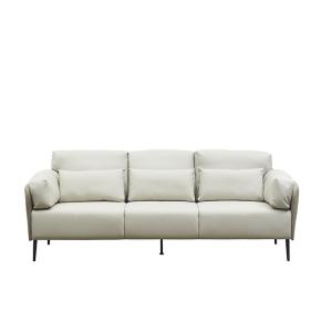 فينا كنب مكتبي ثلاثي جلد بيج وودي