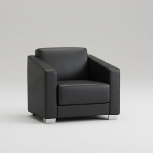 كيارا كنب مكتبي جلد فردي اسود وودي