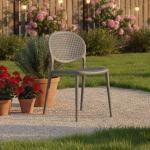 لينتو كرسي حدائق ومقاهي وودي - رمادي