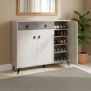 أليتا دولاب أحذية خشب رمادي 3 أبواب