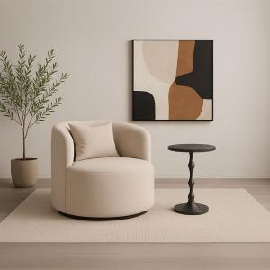 كالما كنب فردي كريمي وودي