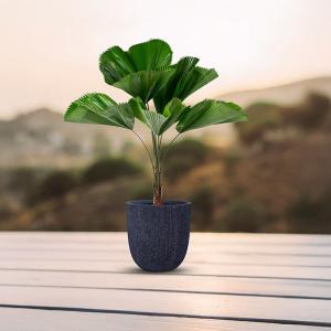 مركن أشجار مخطط وسط رمادي قاتم وودي