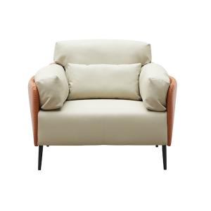 فينا كنب مكتب فاخر فردي لون بيج مع بني وودي