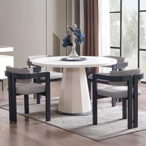 فورزا طاولة طعام دائرية بدون كراسي وودي