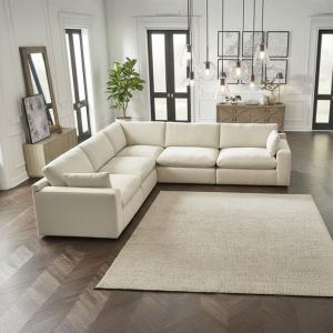 اشلي إليز طقم كنب زاوية بيج وودي