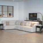 أودسي  طقم كنب زاوية بيج وودي