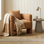 ليكسا كرسي قماش أورانج فاخر وودي