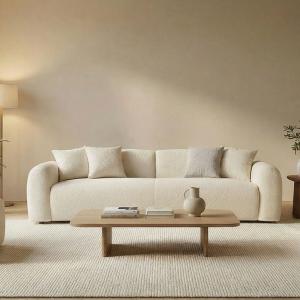 دون كنب رباعي قماش كريمي عرض 280 سم وودي