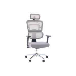 كرسي مكتب مريح شبكي رمادي بمسند ظهر قابل للتعديل وودي