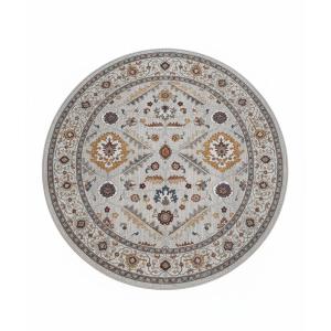 جونا سجاد بلجيكي دائري رمادي بنقوش وزخارف أنيقة
