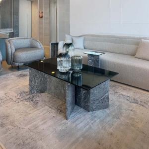 مارتل طاولة قهوة رخام 130*70 وودي