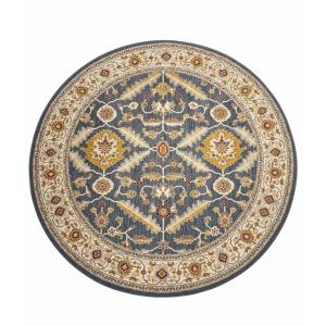 جونا سجاد بلجيكي دائري أزرق بنقوش وزخارف أنيقة