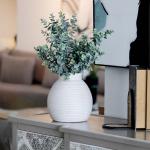 فازة سيراميك بوهيمي مخطط كبيرة وودي