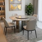 ميرانو طاولة طعام رخام صناعي بدون كراسي وودي