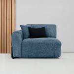 فيولا كنب يد يسار فردي أزرق وودي