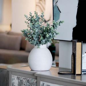 فازة سيراميك بوهيمي مخطط صغيرة وودي