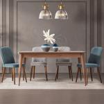 نيو رترو طاولة طعام 8 أشخاص بدون كراسي وودي