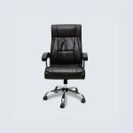 كرسي مكتب جلد أسود وودي