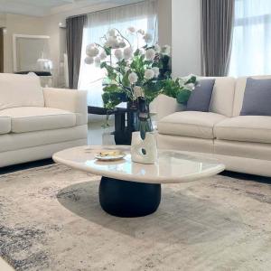 ليزا طاولة قهوة رخام 120 سم وودي