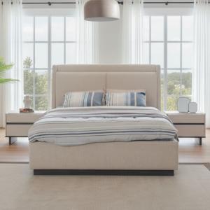 بيلا غرفة نوم 180 × 200 بيج/بني 7 قطع وودي