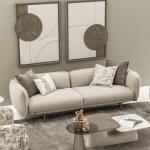 مونجي كنب رباعي كريمي وودي