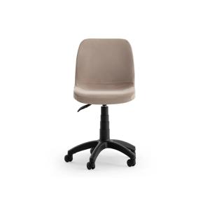 موغلا كرسي مخمل بيج وودي