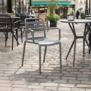 هارفي كرسي للمقاهي والحدائق بمسند يد - رصاصي N2