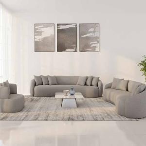 بريستول بني طقم كنب 3 قطع وودي