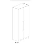 أروبا دولاب 2 باب خشبي 100 سم بأدراج ووحدة تعليق وودي