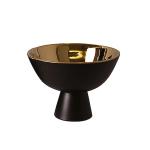 وعاء مائدة أسود - ذهبي وودي