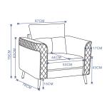 نيلا كنب مكتبي فردي وودي