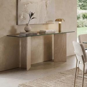 منهاتن كونسل رخام بسطح زجاجي مقاس 50×180 سم