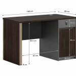 مكتب مقاس 1.40 OT-1714 DARK BROWN