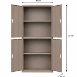 دولاب مكتبي حديد مقاس 185*85 OW-009 BEIGE