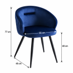 كرسي مفرد مخمل C-001 BLUE