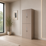 دولاب مكتبي حديد مقاس 185*85 OW-009 BEIGE