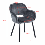 كرسي قماش A-12 DARK GREY
