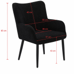 كرسي بوكليه مفرد ZH-03 BLACK