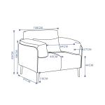 فينا كنب مكتبي فردي رمادي وودي