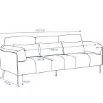 فينا كنب مكتبي ثلاثي جلد بيج وودي